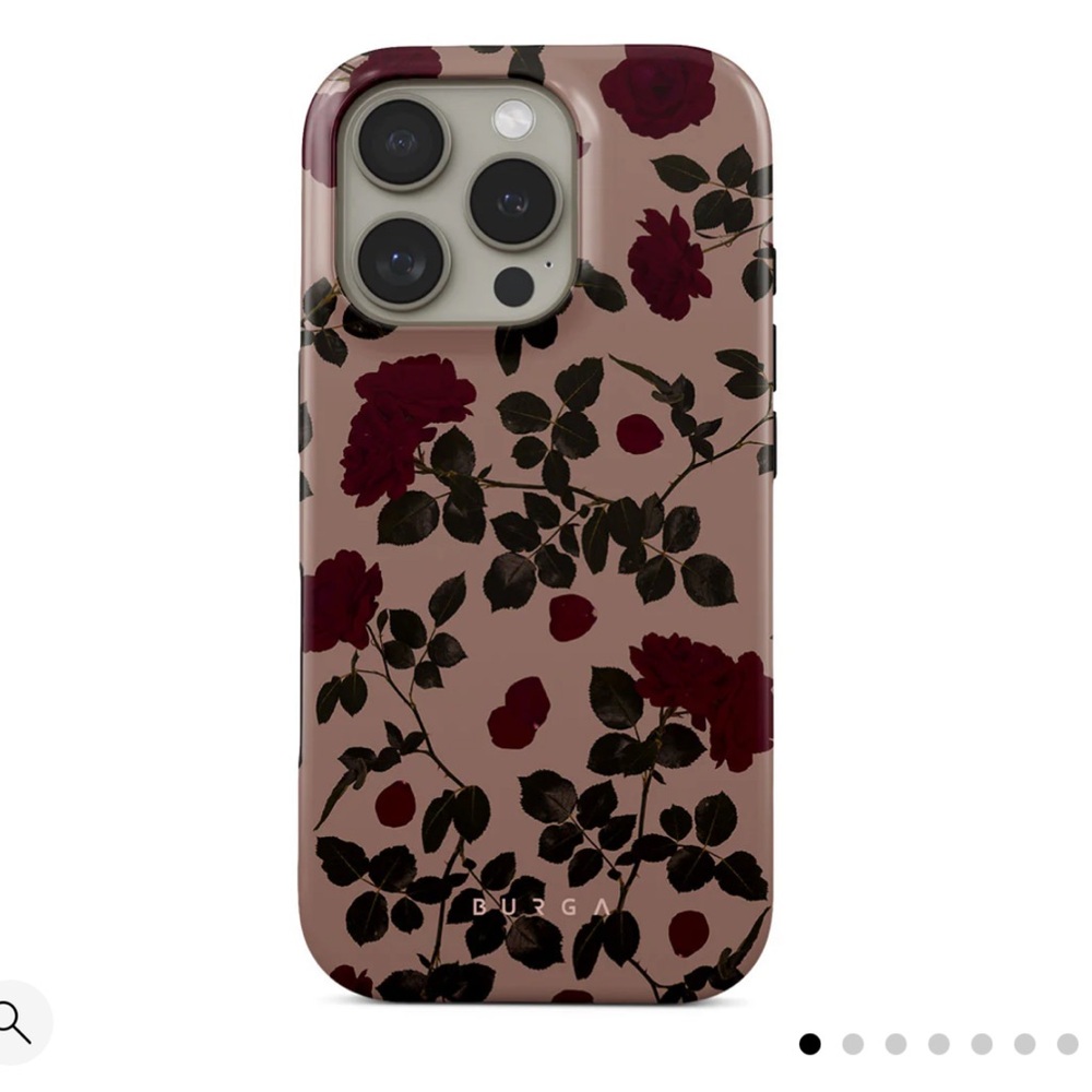 Elegant Floral Phone Case - Burgundy and Black